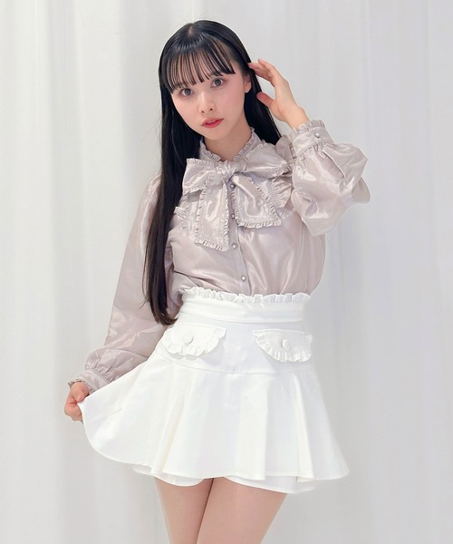 HONEY CINNAMON | リボンロゴチャーム3段フリルジャンスカ - Buyee, an