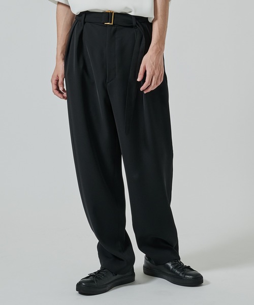 CULLNI | 【CULLNI】2Tuck Pants with Long Belt for STUDIOUS - Buyee