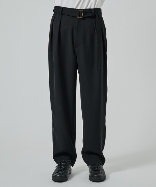 CULLNI | 【CULLNI】2Tuck Pants with Long Belt for STUDIOUS - Buyee