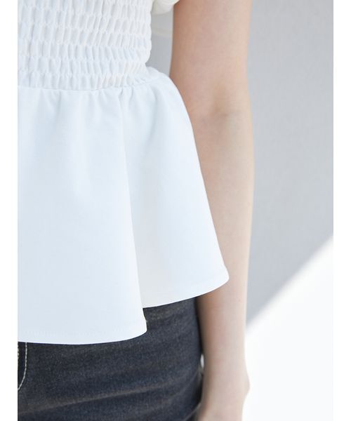 SNIDEL ウエストシャーリングリボンカットプルオーバー ウエストシャーリングリボンカットプルオーバー｜スナイデルの