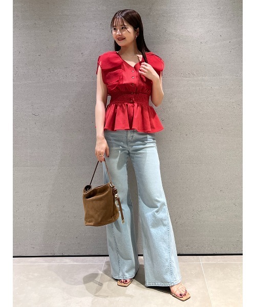 SNIDEL | ウエストシャーリングリボンカットプルオーバー - Buyee, an