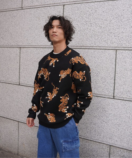 BEAVER | B omnivore/ビーオムニボー TIGER KNIT TOP - Buyee, an