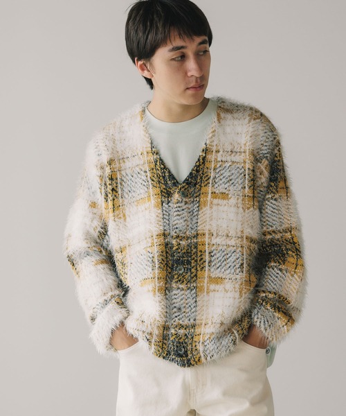 STUSSY | STUSSY/ステューシー HAIRY PLAID CARDIGAN カーディガン 