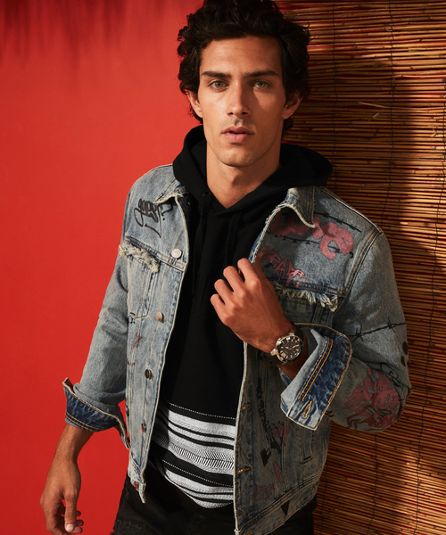 guess graffiti denim jacket