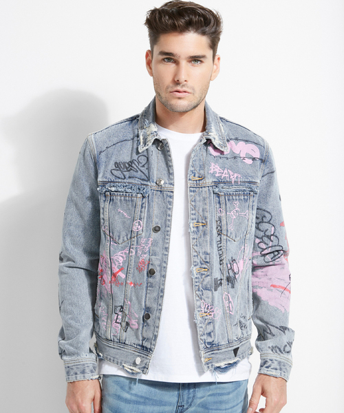 guess graffiti denim jacket