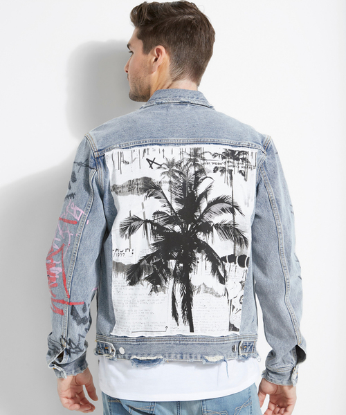 guess graffiti denim jacket