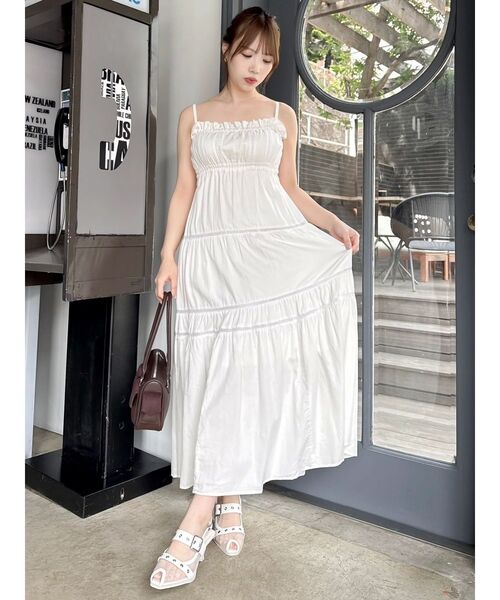 dazzlin アメスリフリルシェイプワンピース オフホワイト S 再生産】アメスリフリルシェイプワンピース｜マークスタイラー