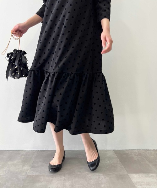 PICCIN PERLA | フロッキードットロングワンピース - Buyee, an Online 