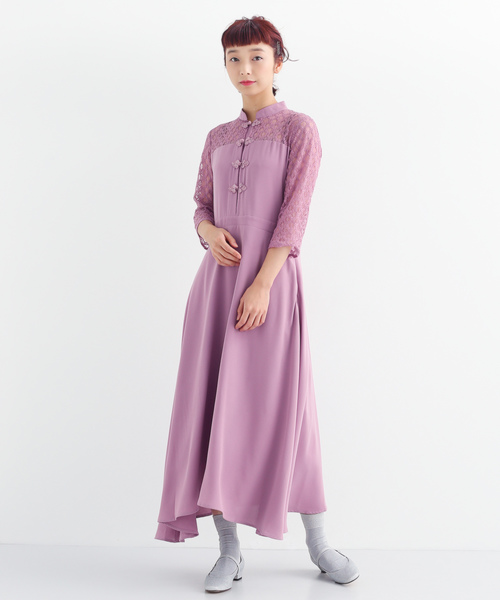 Merlot Plus レース切り替えチャイナボタンワンピース7751 Buyee 通販代理購入サービス Zozotownでお買い物