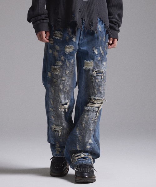 【GRANCY】High Damage Straight Denim Pants GRANCY | 【GRANCY】High Damage Straight Denim Pants / ハイダメージ
