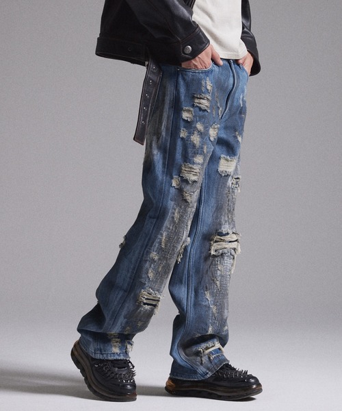 GRANCY | 【GRANCY】High Damage Straight Denim Pants / ハイダメージ