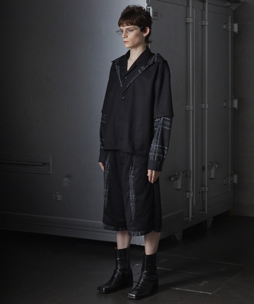 GRANCY | 【GRANCY】Layered Design Open Collar Shirt / レイヤード