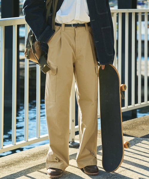 パンツ Emma ルーズフレアブーツカット ピンタックデニムパンツ EMMA CLOTHES