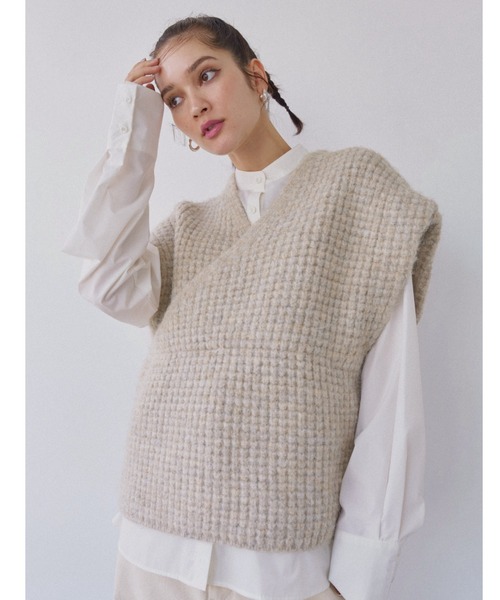 ALEXIA STAM | Cachecoeur Knit Vest /カシュクールニットベスト 