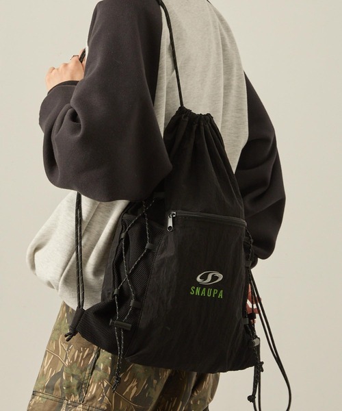 SNAP CLUB | 【Snap club】ロゴ刺繍 ナイロン ダブルドローコード