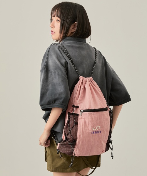 SNAP CLUB | 【Snap club】ロゴ刺繍 ナイロン ダブルドローコード