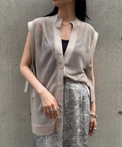 【SALE】&g'aime アンジェム　カーブパネルメッシュトップス　'Curved Panel Mesh Tops　940-66102 セール】【&g'aime】カーブパネルメッシュトップス 'Curved