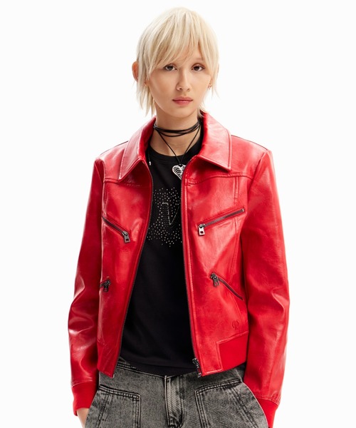 デシグアル　ジャケット デシグアル Desigual レトロ バイカージャケット （グレー