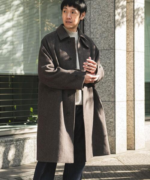 URBAN RESEARCH DOORS | ウールメルトンステンカラーコート - Buyee
