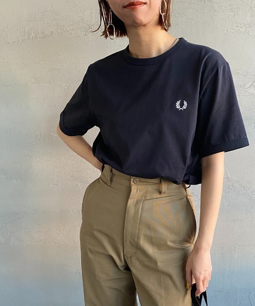 [FRED PERRY/フレッドペリー]リブワンポイントロゴ刺繍リンガーTシャツ FRED PERRY | [FRED PERRY/フレッドペリー] ワンポイントロゴ