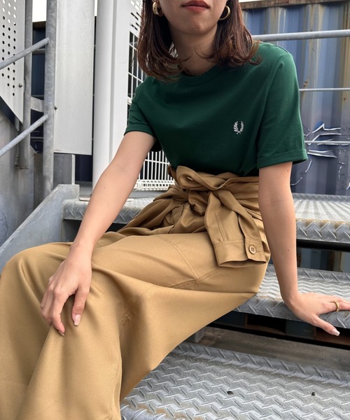 FRED PERRY ファインボーダー ワンポイントロゴ刺繍Tシャツ セール】[FRED PERRY/フレッドペリー] ファインボーダー ワン