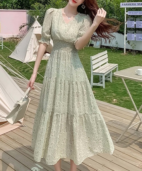 DAY CLOSET | レディース 半袖小花柄ウエストシャーリング