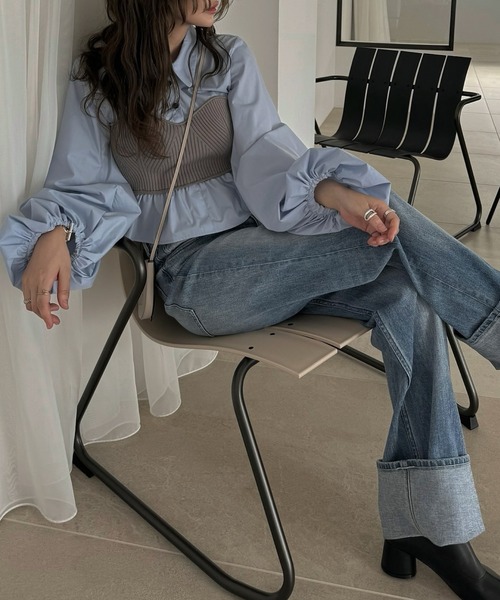 WILLFULLY | knit bustier docking peplum BL - Buyee, an Online