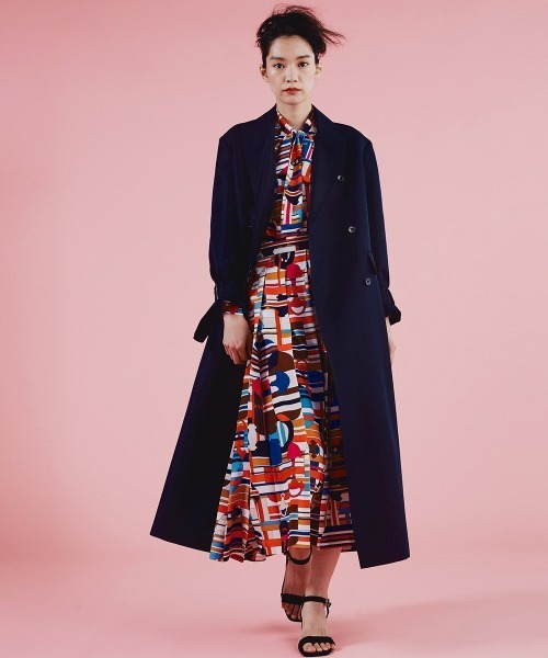 【美品】Sov. ソブ マルチカラー コート　レッド　ブルー　日本製 SOV. | ノーカラーコート- Buyee日本代购服务| 于ZOZOUSED购物