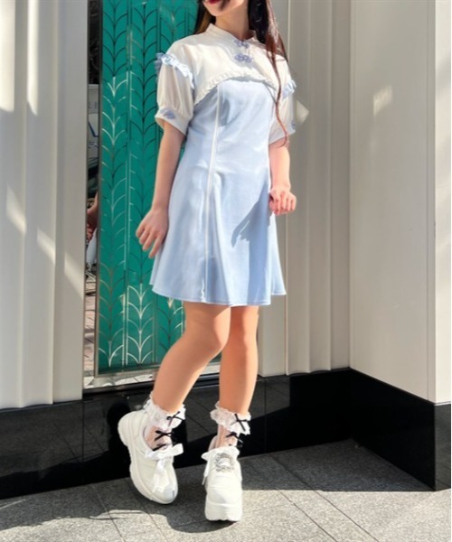 axes femme Aライン2wayドレス サックス Mサイズ