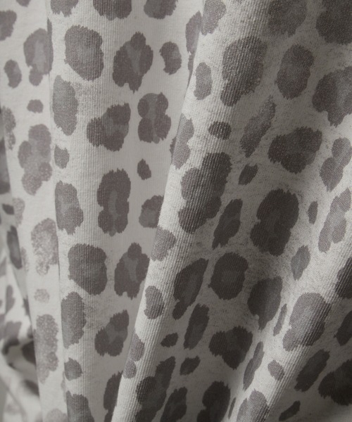 GRANCY 総柄ラインストーングラフィックロンＴ レオパード ブラック GRANCY】Patterned All Over Rhinestone Graphic Longsleeve