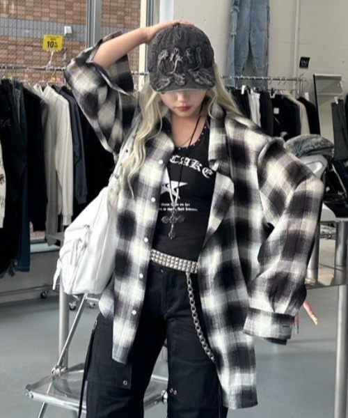 XU | 【XU】chiffon check shirt - Buyee, an Online Proxy