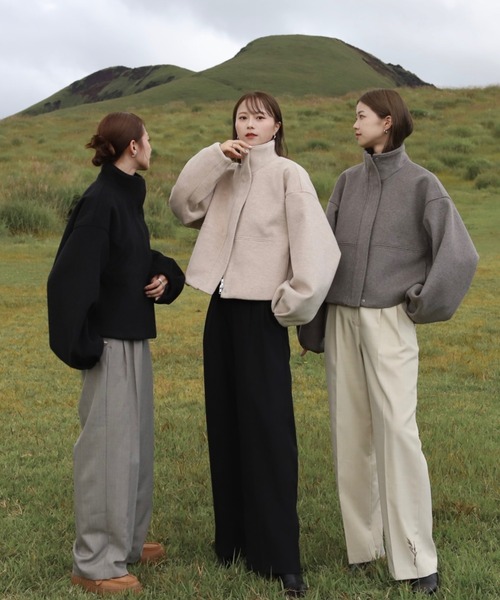 REURIE' | 【新色追加】ダブルジップショートウールコート