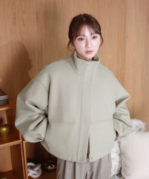 REURIE' | 【HIT ITEM!】ダブルジップショートウールコート / スタンド