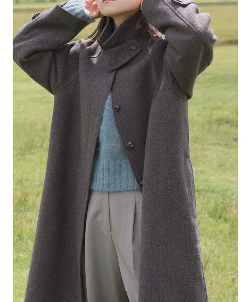 REURIE' | 【ZOZO限定カラー有】スタンドカラーウールツイードコート