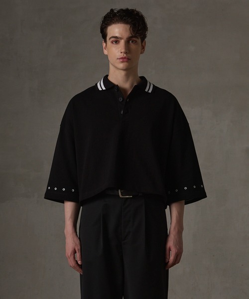 【grancy】Ziplayered wideshort poloshirt GRANCY | 【GRANCY】Ziplayered Wideshort Poloshirt / ジップ
