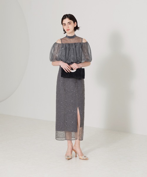 LEJA | 【LEJA】2WAYオフショルダーパフスリーブスリットIライン