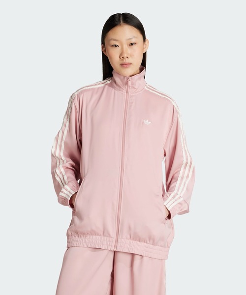 アディダス トラックジャージ ファイヤーバード 刺繍ロゴ ピンク 総柄 ADIDAS | アディダス オリジナルス サテン ファイヤーバード トラック