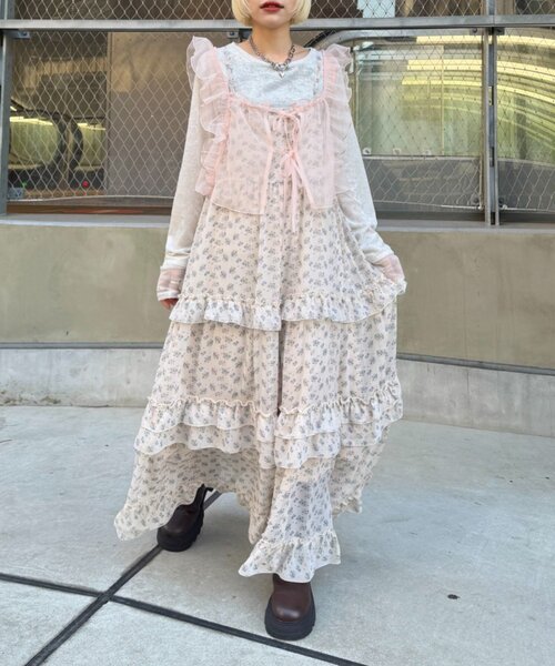 W CLOSET | 花柄ティアードキャミワンピース - Buyee, an Online Proxy