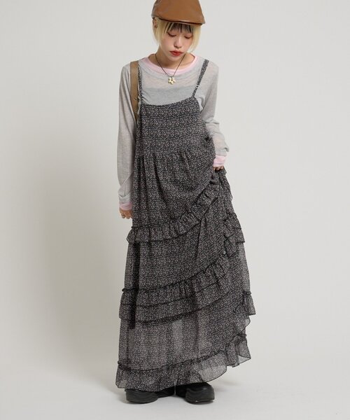 W CLOSET | 花柄ティアードキャミワンピース - Buyee, an Online Proxy