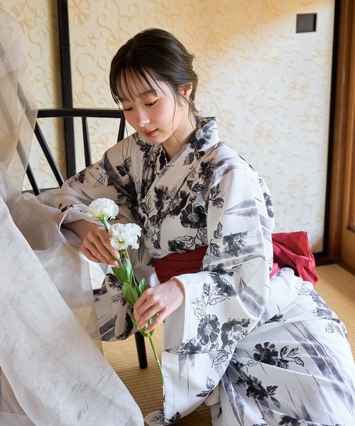 mideal 浴衣 mideal 浴衣 original floral pattern yukata / オリジナル花柄