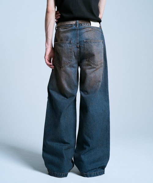 [タグ付き] camphor wood サイドシームセミフレアスラブデニム CAMPHOR WOOD | SIDE SEAM SEMI-FLARE SLUB JEANS / サイドシーム