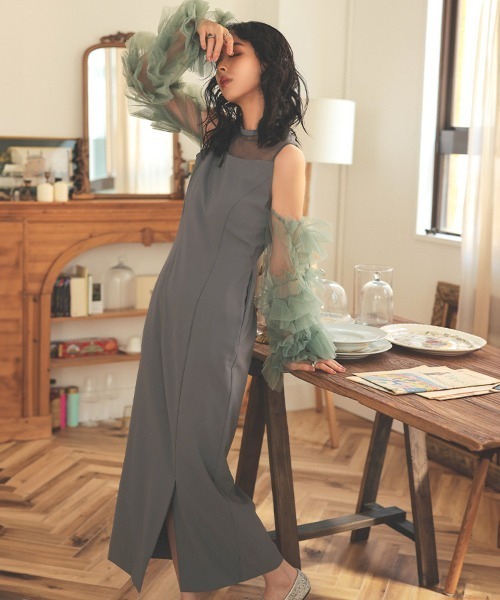 パーティードレス　ANDRESD DONOBAN ドレス 「ANDRESD」detached sleeve dress チュール