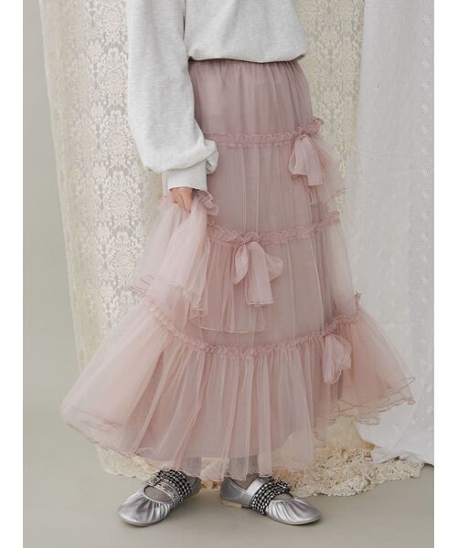 メリージェニー merry jenny ランダムリボンチュールスカート （アイボリー） -ファッション通販 FASHION WALKER [MODE  NORM CORE] merryjenny ランダムリボンチュールスカート