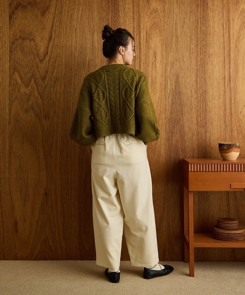 olun short cable knit/ショートケーブルニット カーキ OLUN | short cable knit/ショートケーブルニット - Buyee, an Online