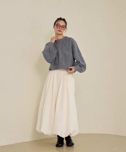 olun short cable knit/ショートケーブルニット ベージュ short cable knit/ショートケーブルニット（ニット/セーター）｜OLUN