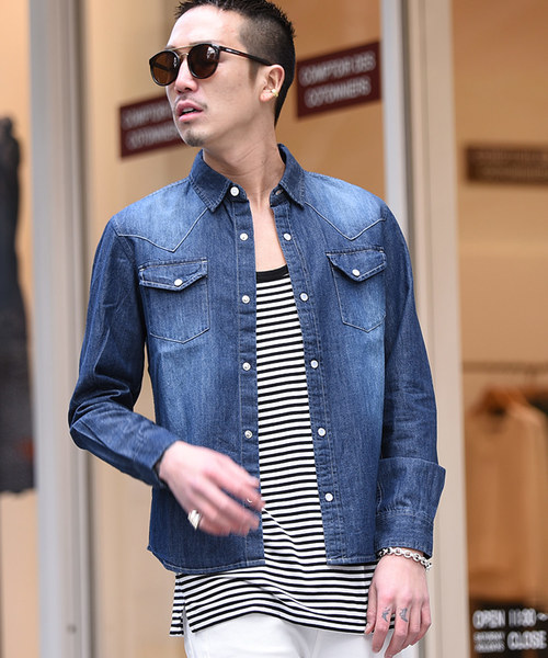 Joker デニムウエスタンシャツ 長袖シャツ メンズ Buyee An Online Proxy Shopping Service Shop At Zozotown Bot Online