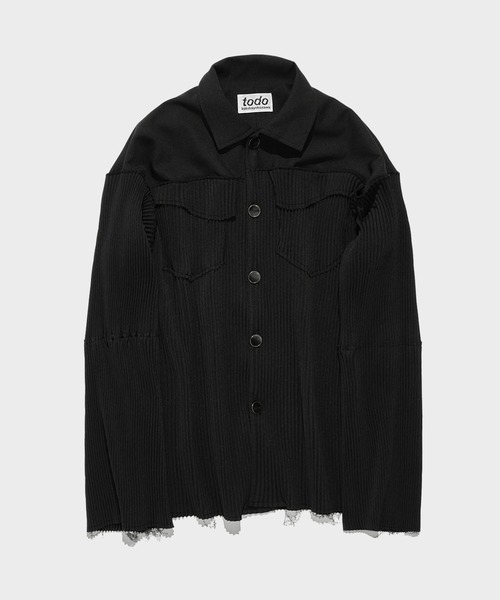 kotohayokozawa denim like pleats jacket