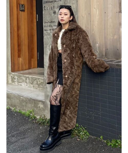 Another editionフェイクファーコート 澄む 