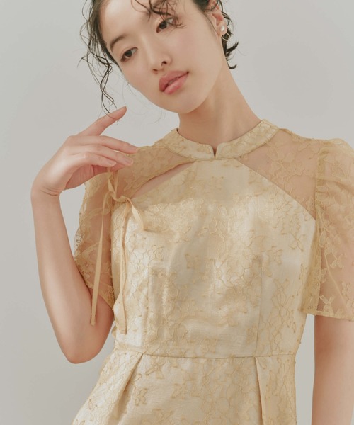 kaene スパンコールアネモネドレス サーモピンク 36 kaene