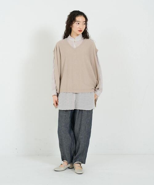 CONGES PAYES ADIEU TRISTESSE | リネンコットン天竺2wayケープ CONGES PAYES ADIEU TRISTESSE | リネンコットン天竺2wayケープ
